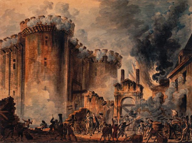 La presa de la Bastilla a París, 14 de juliol de 1789, inici de la revolució francesa